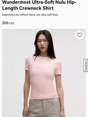 Ultra-Soft Nulu Hip-Length Crewneck Shirt - Pink